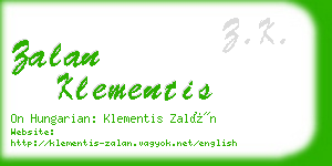 zalan klementis business card